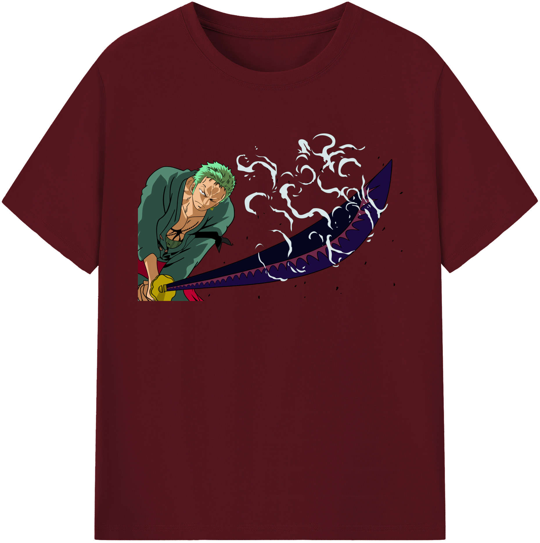ワンピース ロロノア・ゾロ ONE PIECE Roronoa Zoro 綿100％半袖Tシャツ（フロントプリント）